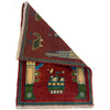 War Area Rug Handmade Red Tank + Helicopter + Grenade 2 x 3