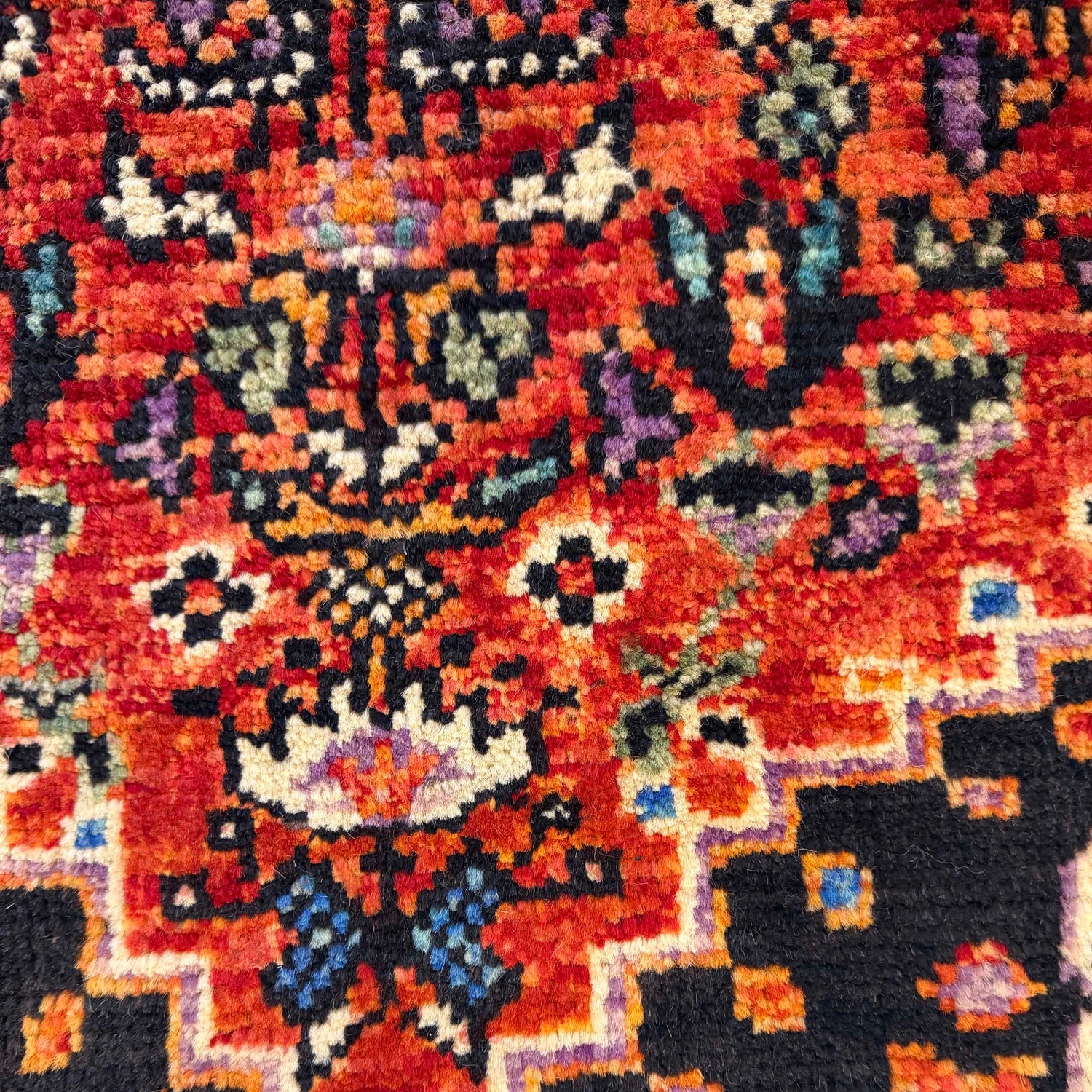 Shirazi Runner Rug Handmade Multi Medallion 10' Runner