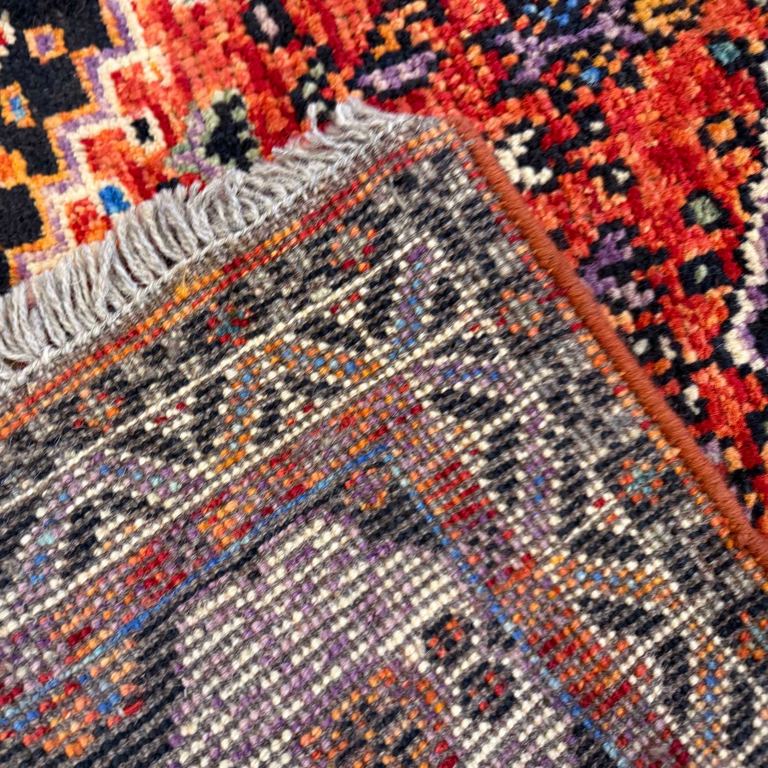 Shirazi Runner Rug Handmade Multi Medallion 10' Runner