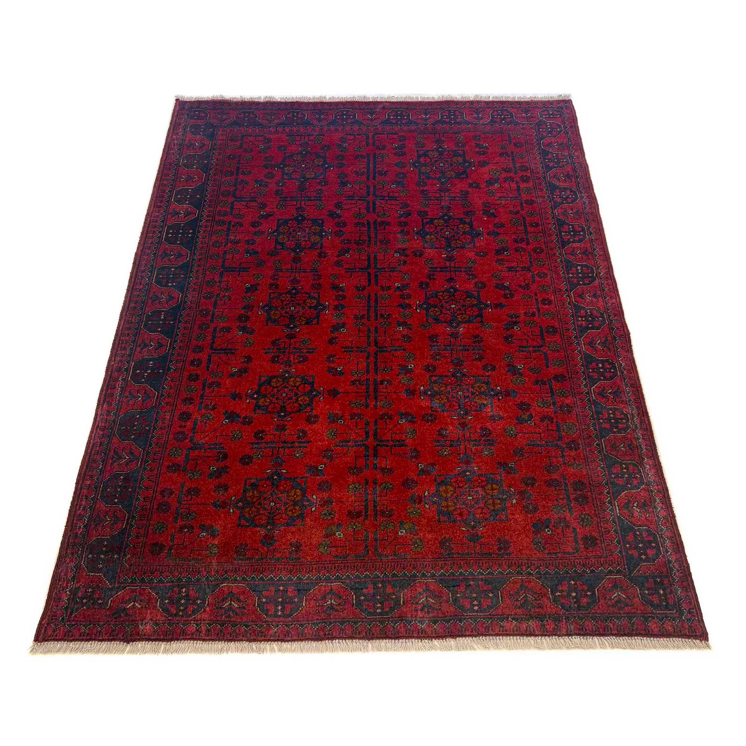 Khal Mohammadi Rug Handmade Red 4x7 ft