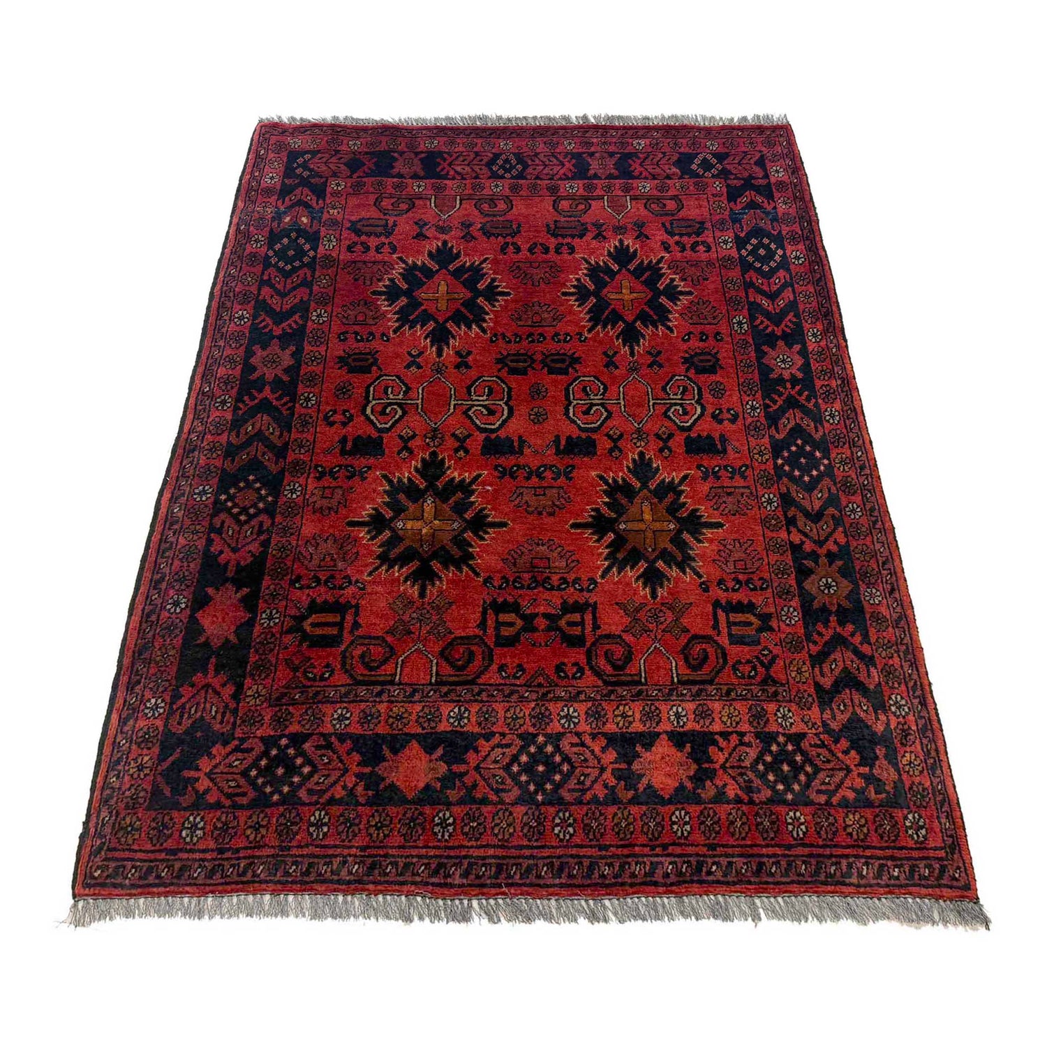 Khal Mohammadi Rug Handmade Red 3x5 ft