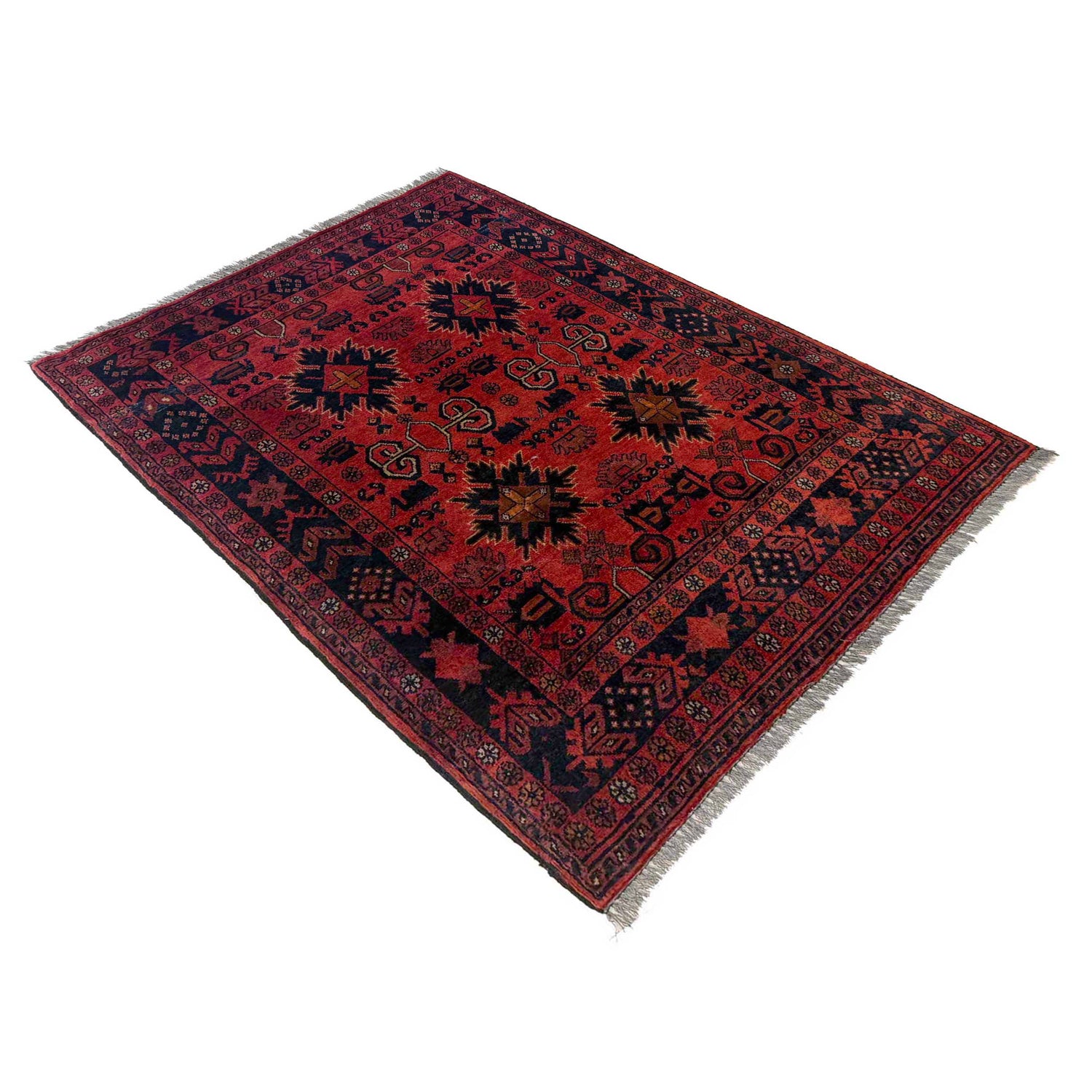 Khal Mohammadi Rug Handmade Red 3x5 ft