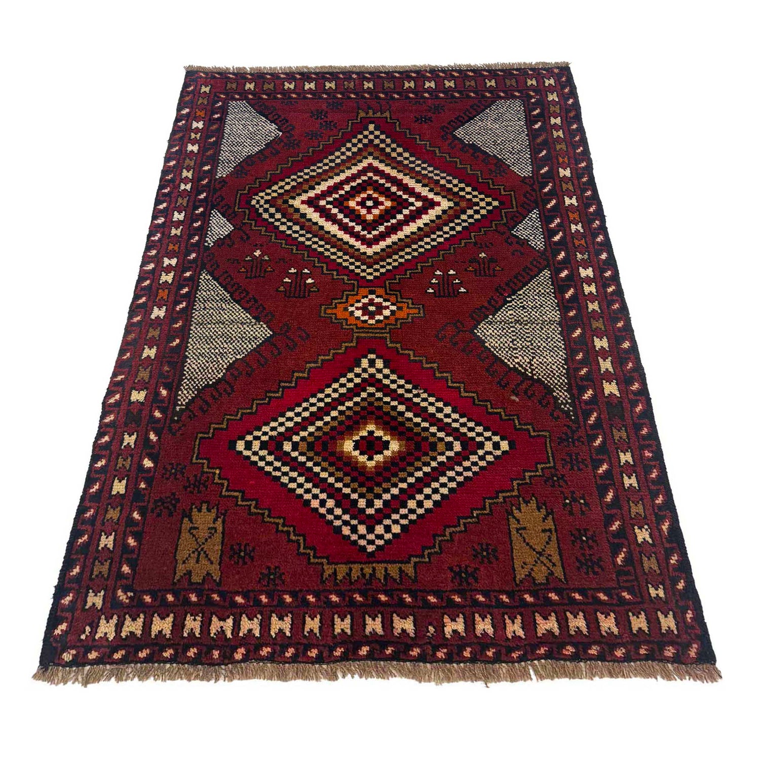 Baluchi Rug Handmade Multi Geometric 2x4 ft