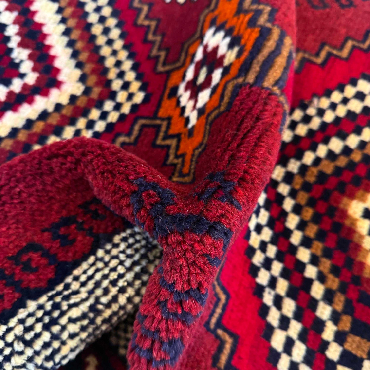 Baluchi Rug Handmade Multi Geometric 2x4 ft