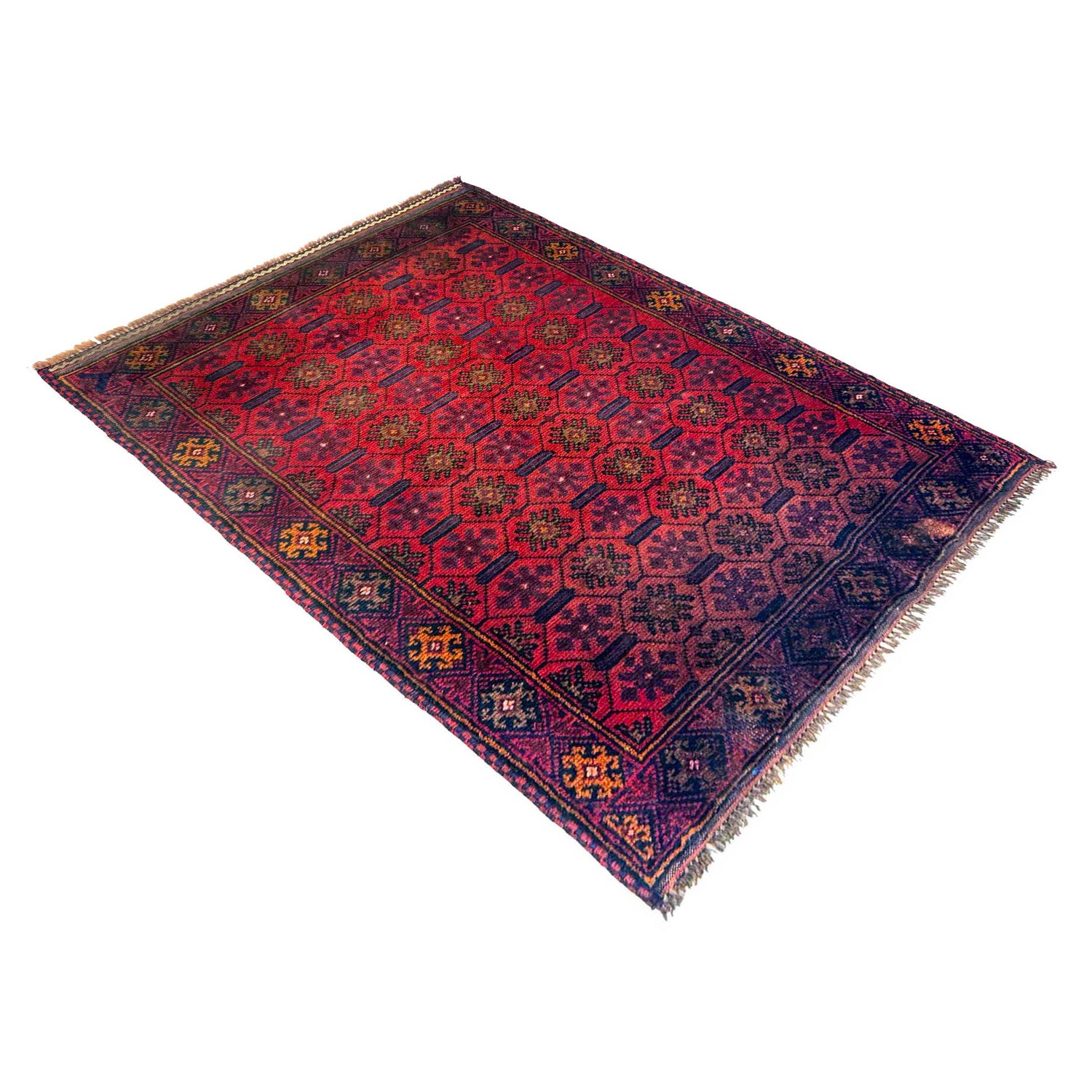 Baluchi Rug Handmade Red Geometric 2x4 ft