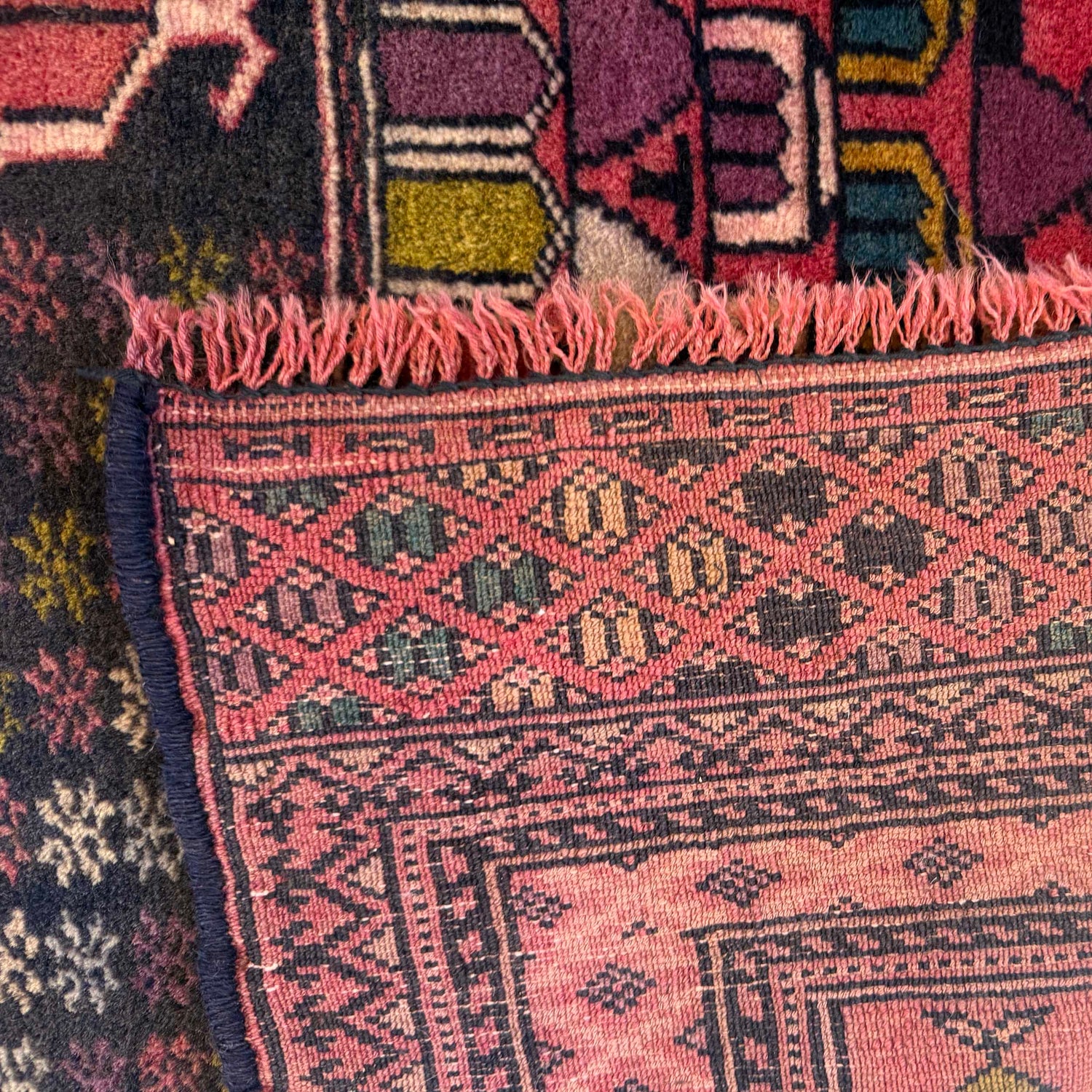 Baluchi Rug Handmade Red Prayer Design 2x4 ft
