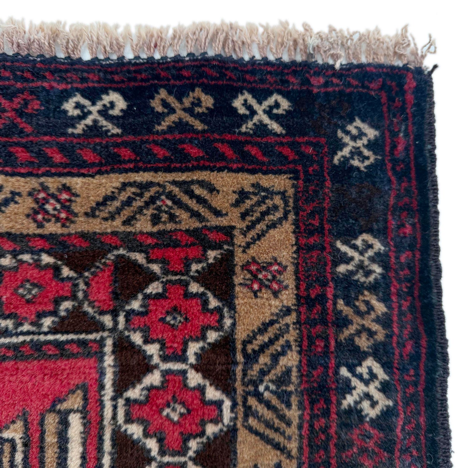 Baluchi Rug Handmade Red Prayer Design 2x4 ft