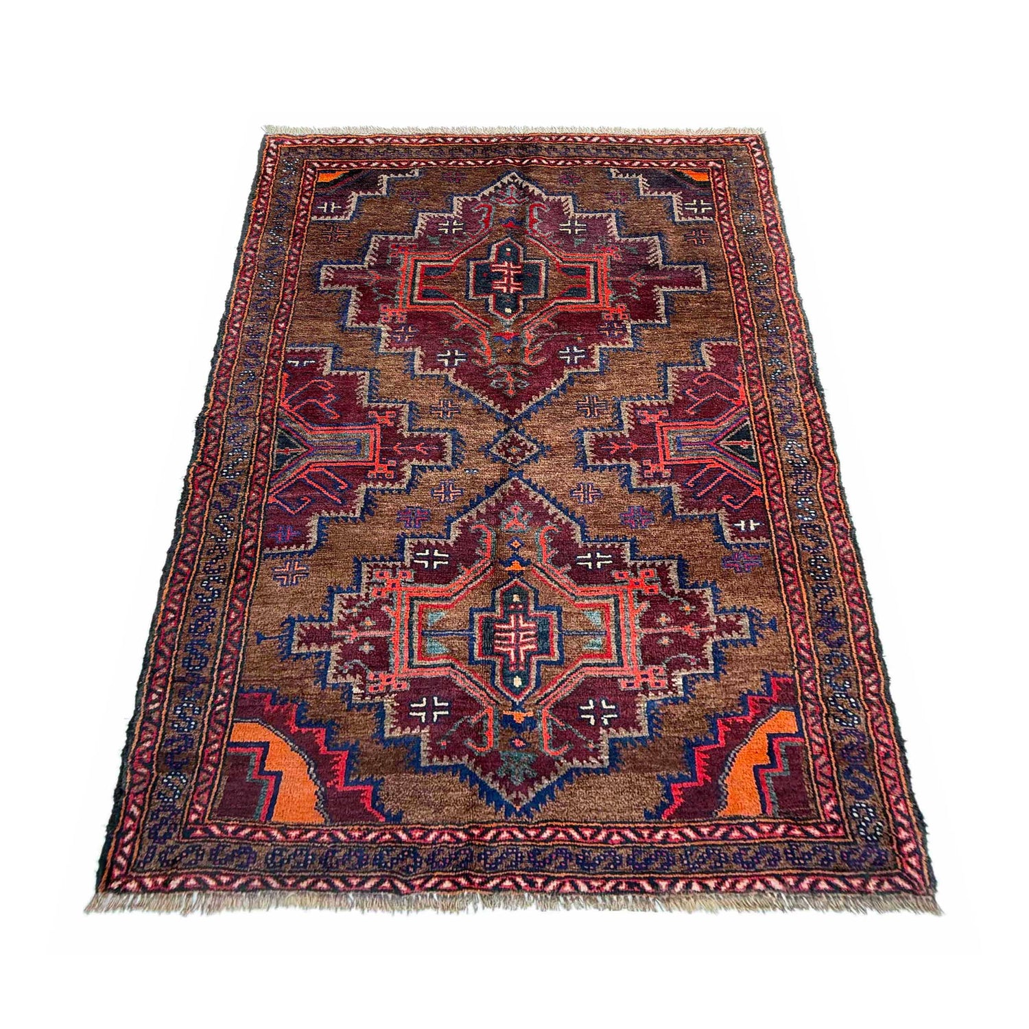Baluchi Rug Handmade Multi Floral 4x6 ft