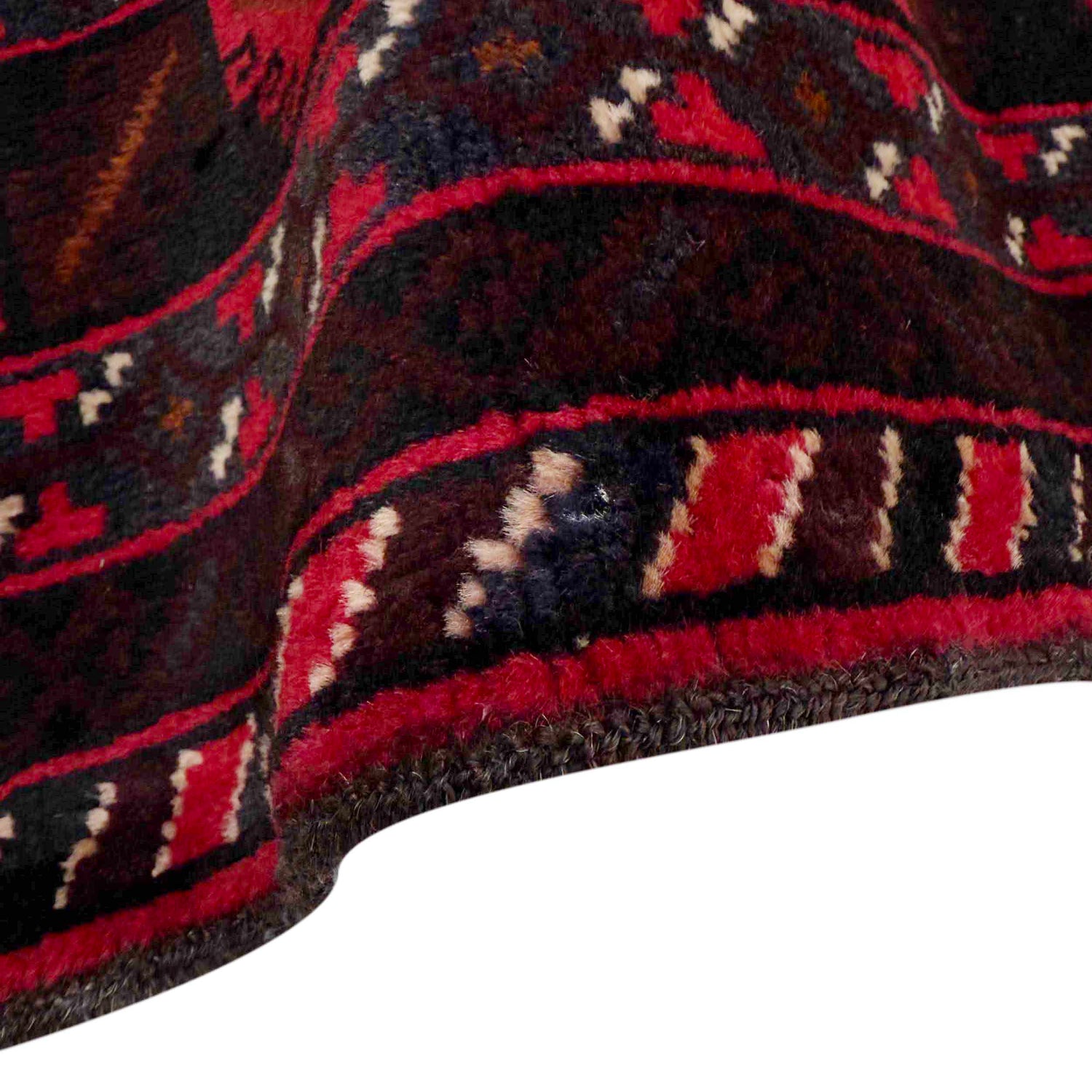 Baluchi Rug Handmade Red Geometric 4x6 ft
