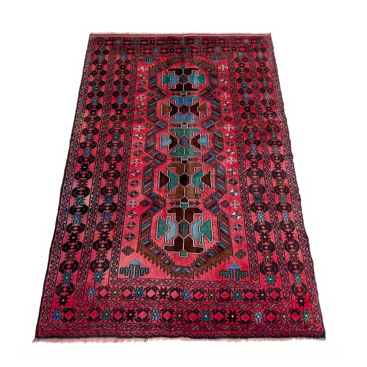 Baluchi Rug Handmade Multi Geometric 4x6 ft
