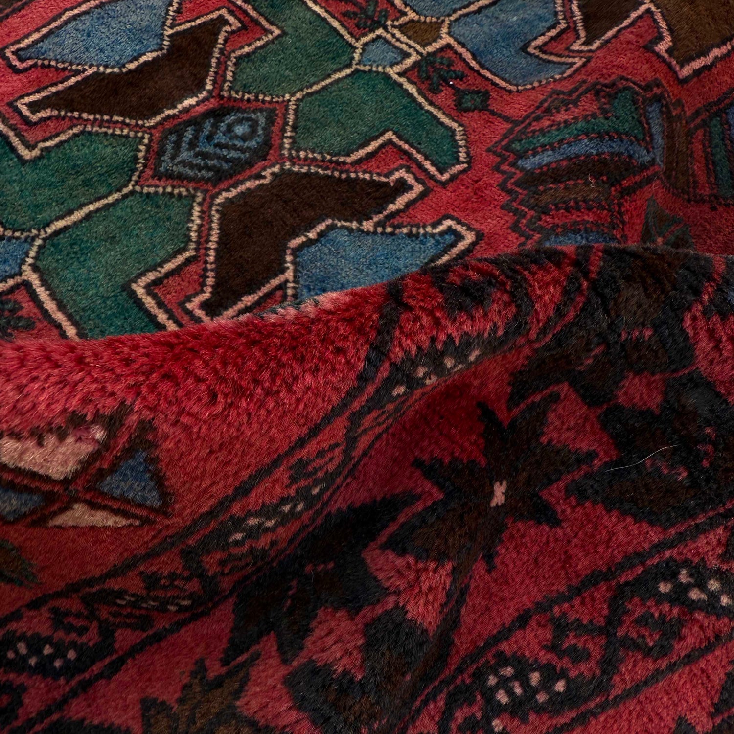 Baluchi Rug Handmade Multi Geometric 4x6 ft