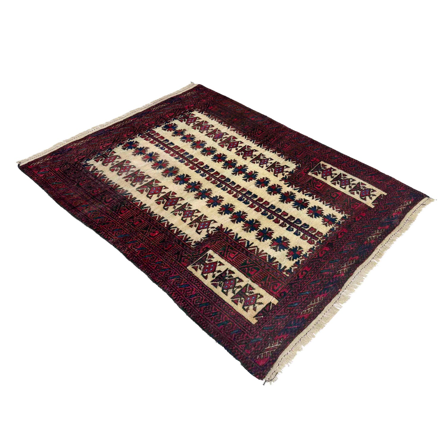 Baluchi Rug Handmade Multi Prayer Design 2x4 ft
