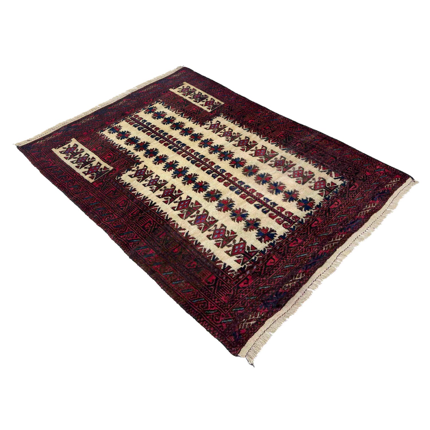 Baluchi Rug Handmade Multi Prayer Design 2x4 ft