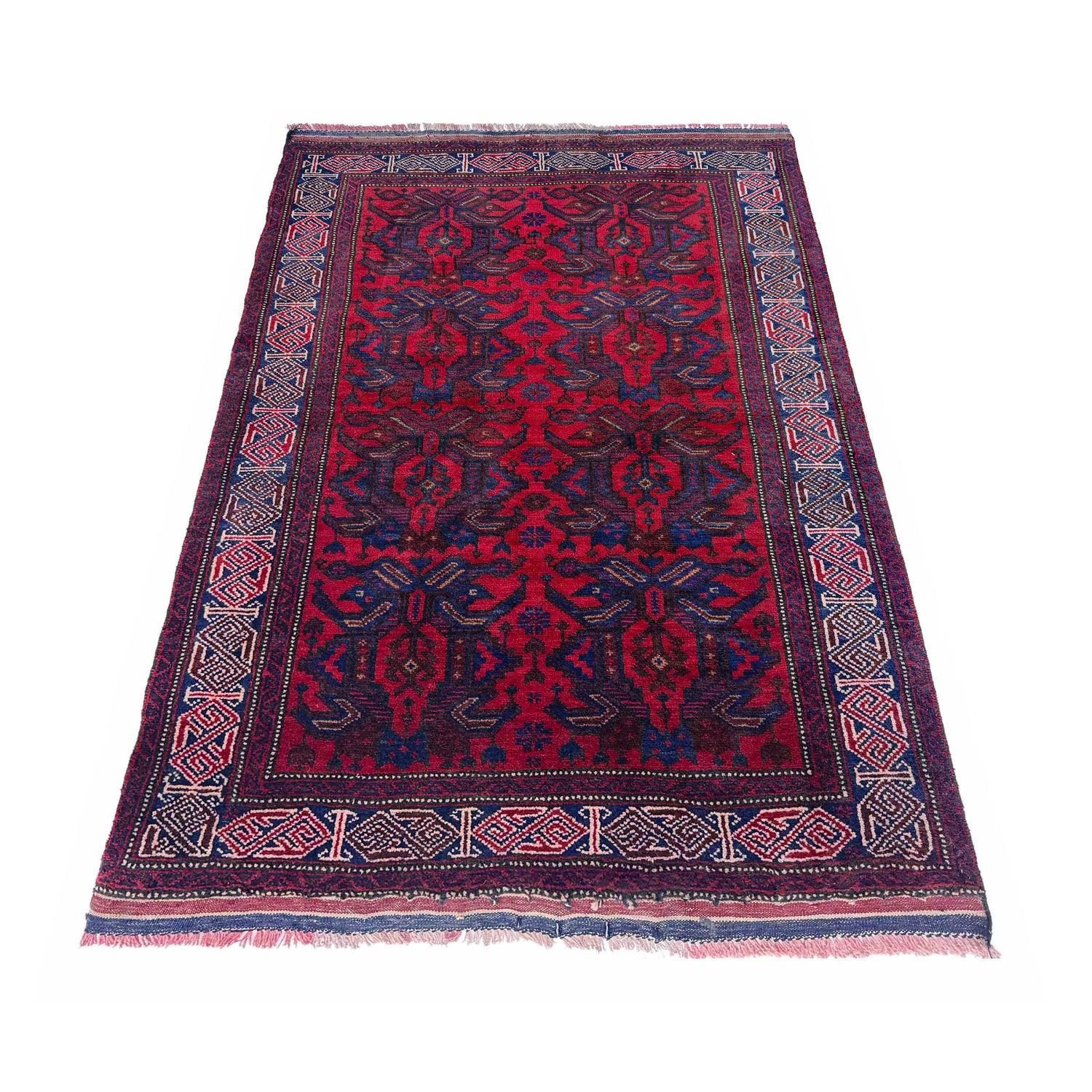 Baluchi Rug Handmade Multi Geometric 3x5 ft