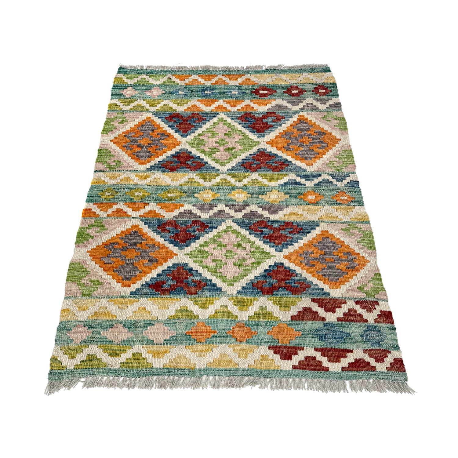 Handmade Multi Kilim Geometric 2x4 ft