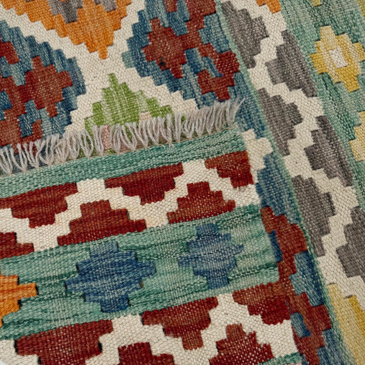 Handmade Multi Kilim Geometric 2x4 ft