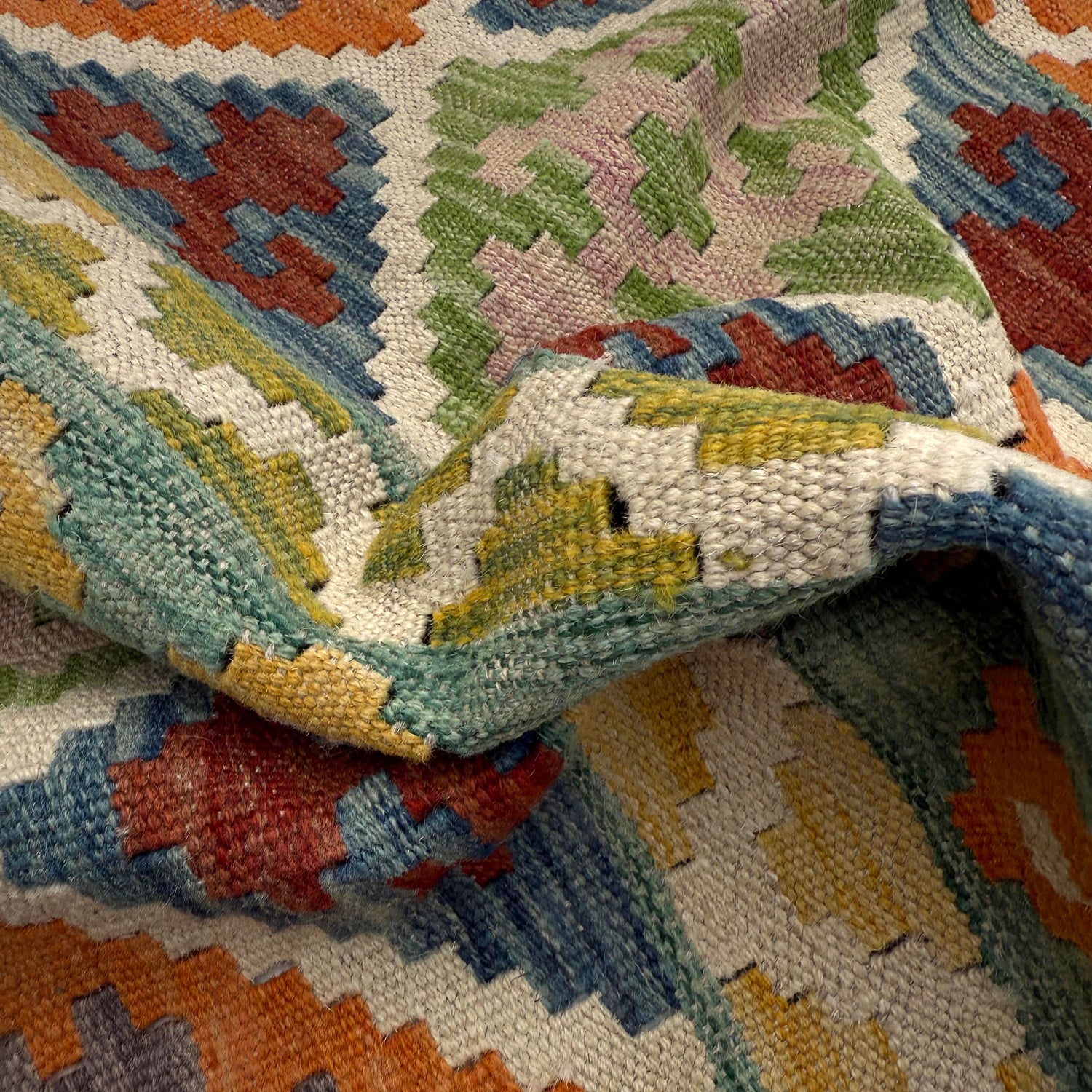 Handmade Multi Kilim Geometric 2x4 ft