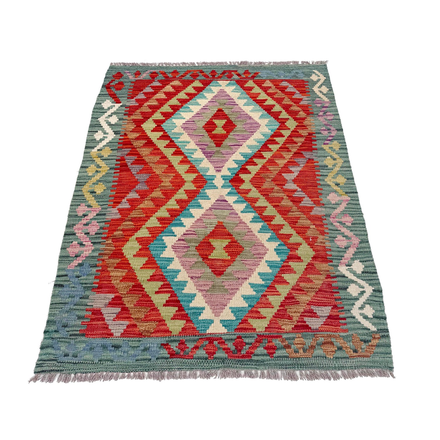 Handmade Multi Kilim Geometric 2x4 ft