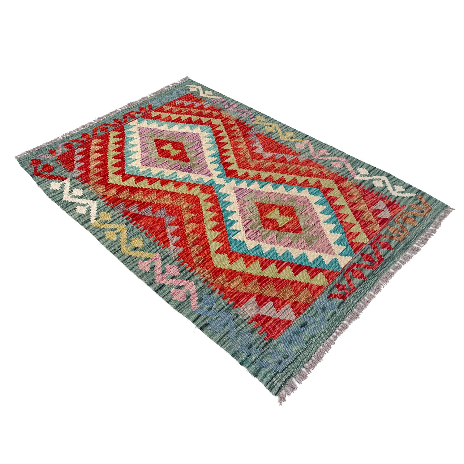 Handmade Multi Kilim Geometric 2x4 ft