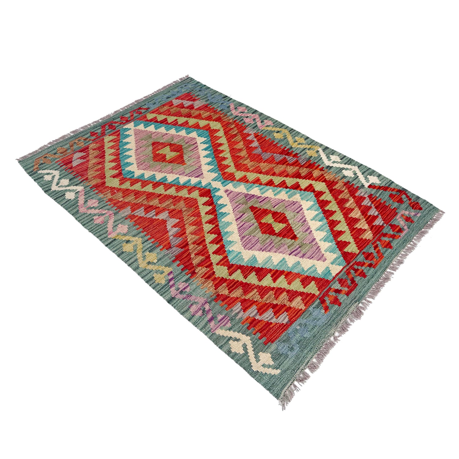 Handmade Multi Kilim Geometric 2x4 ft