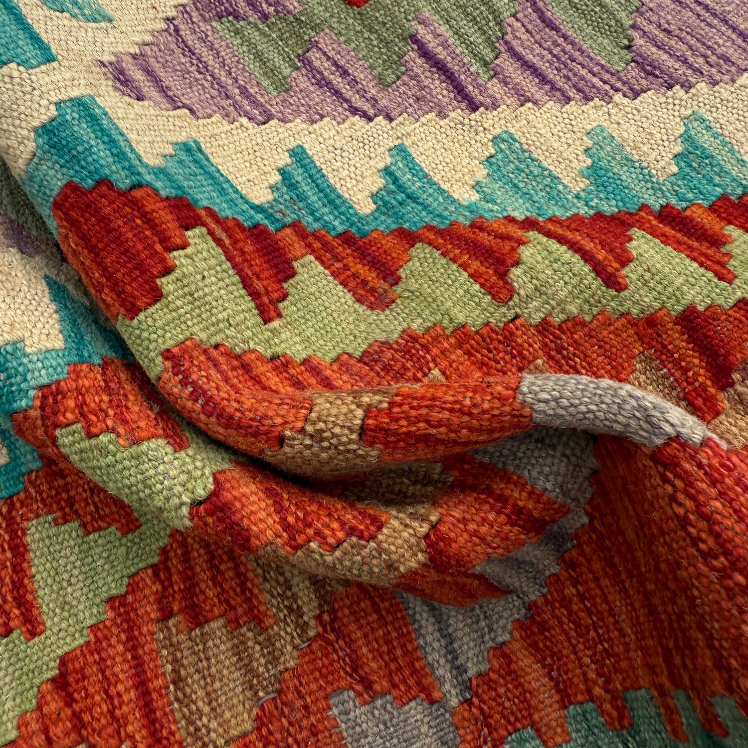 Handmade Multi Kilim Geometric 2x4 ft