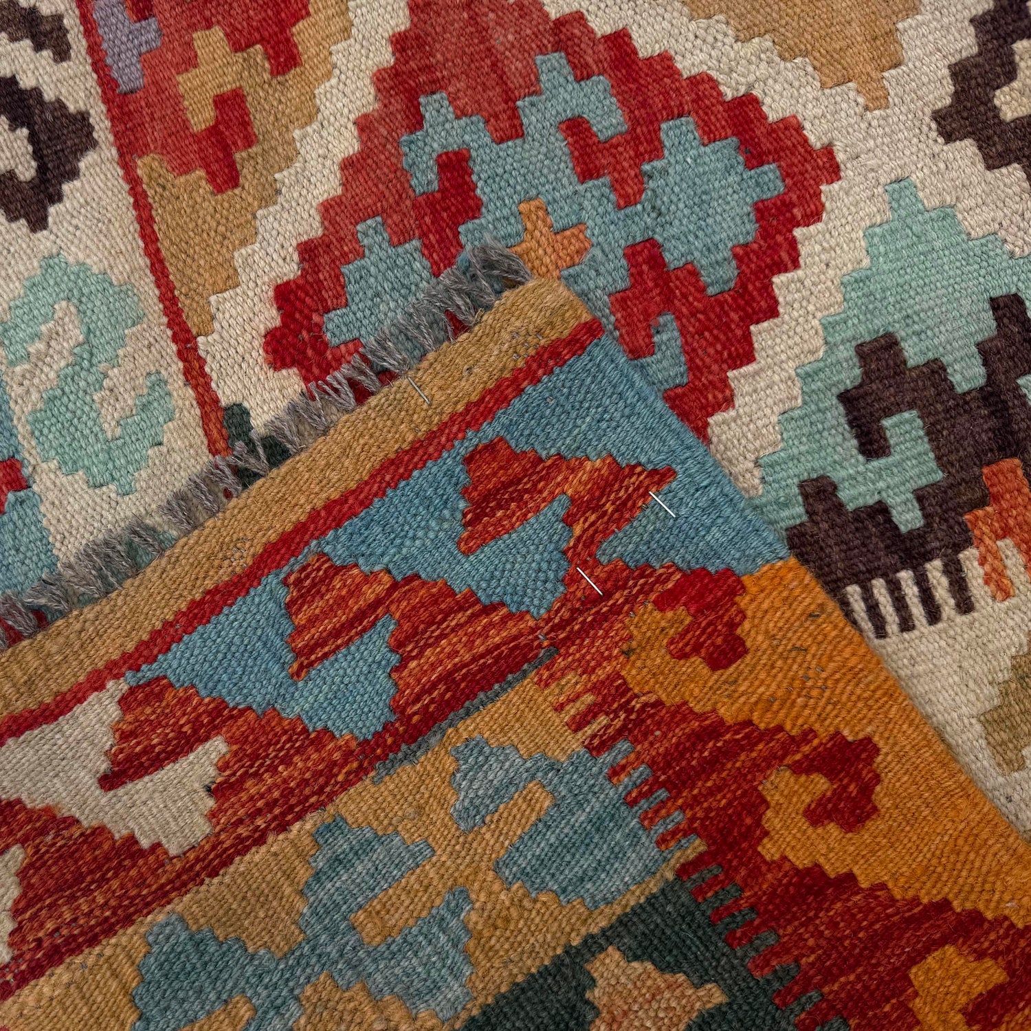 Handmade Multi Kilim Geometric 4x7 ft