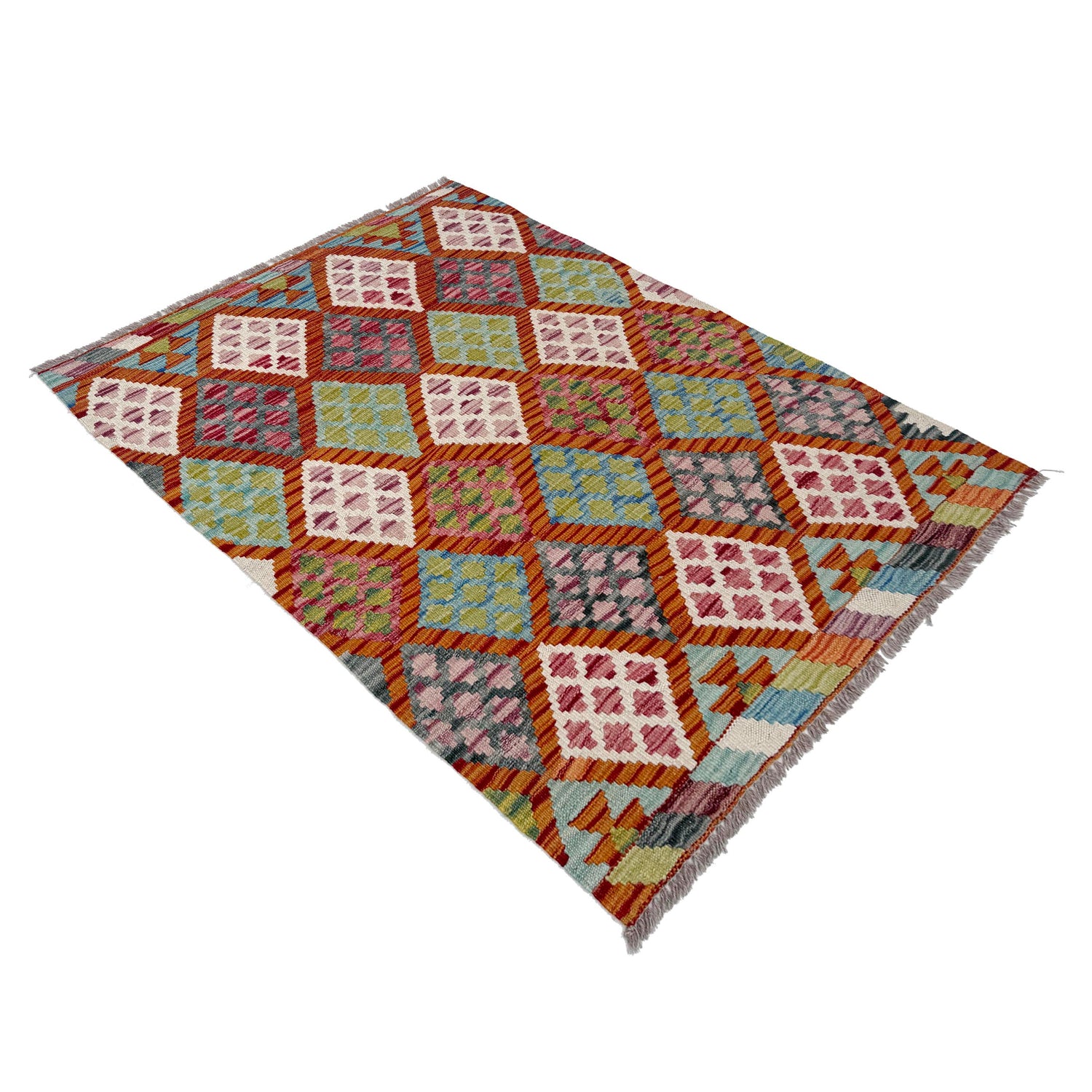 Handmade Multi Kilim Geometric 2x4 ft