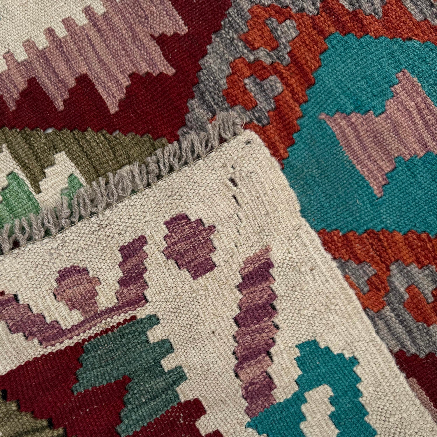Handmade Multi Kilim Geometric 5' Runner