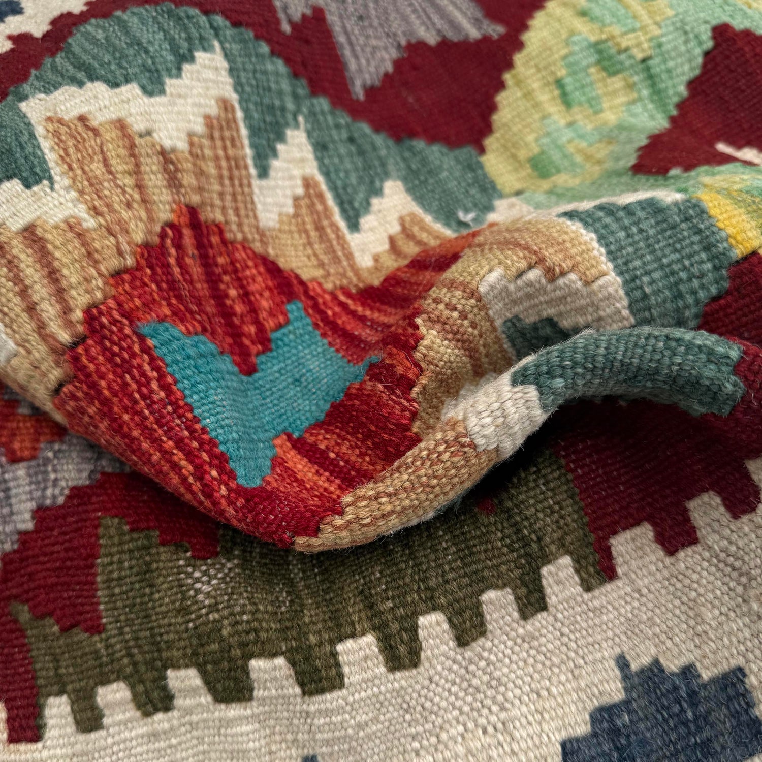 Handmade Multi Kilim Geometric 5' Runner