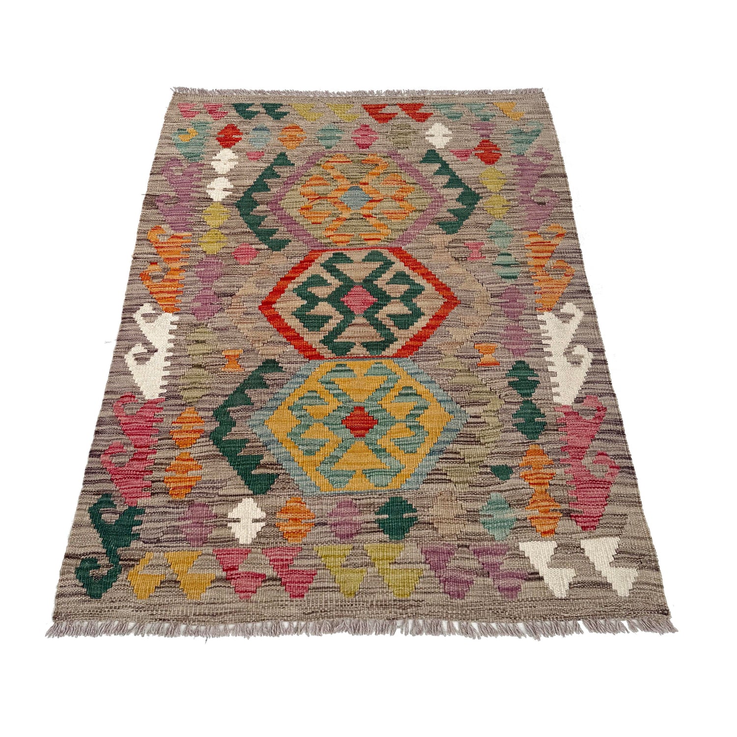 Handmade Multi Kilim Geometric 2x4 ft
