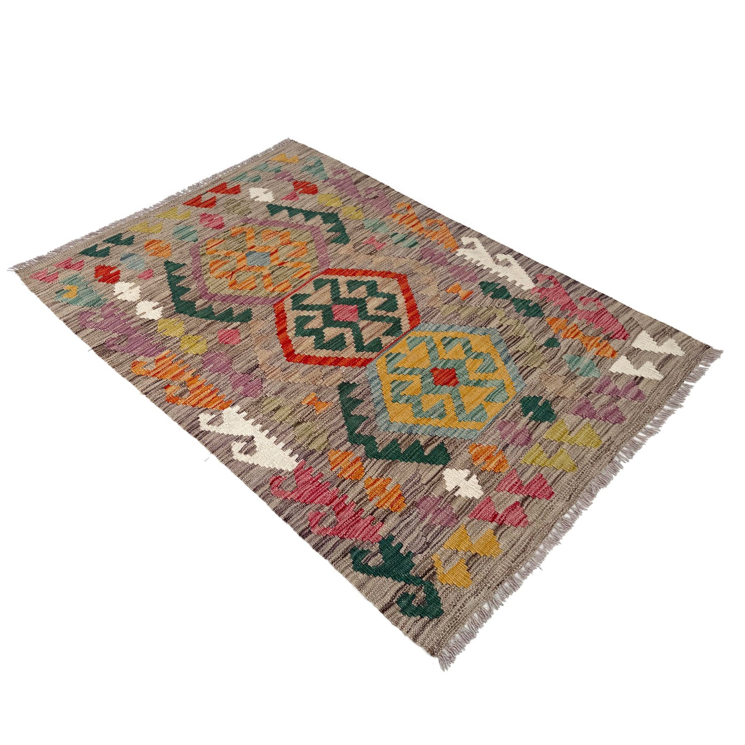 Handmade Multi Kilim Geometric 2x4 ft