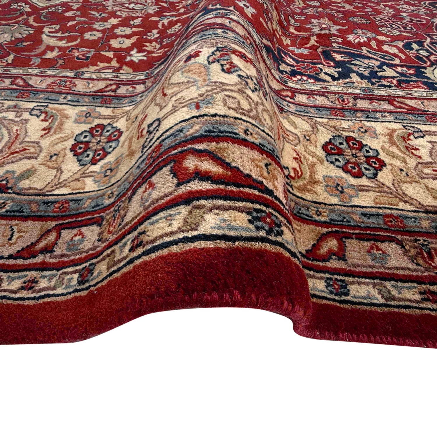 Kashan Area Rug Handmade Multi Medallion 9x12 ft