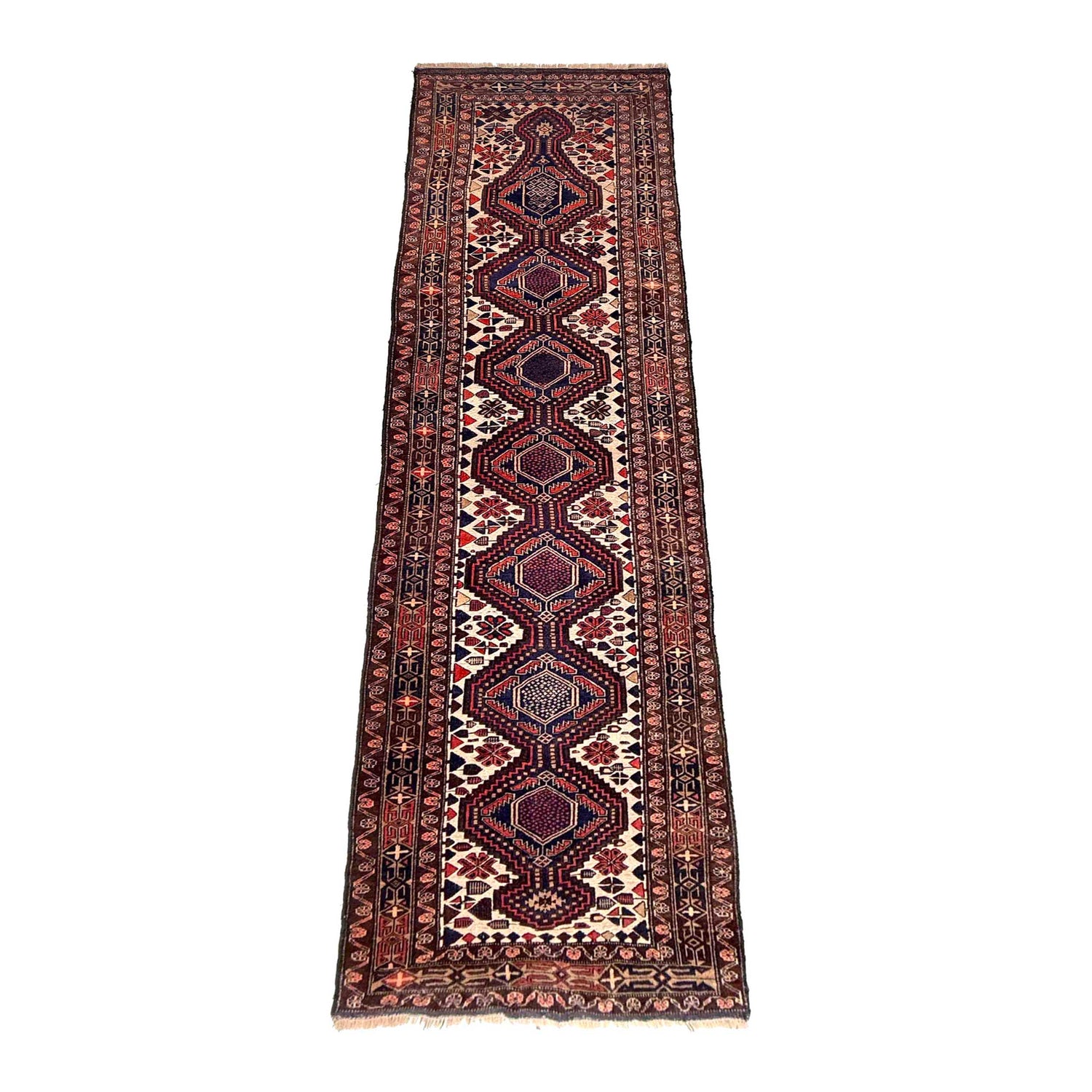 Barjasta Runner Rug Handmade Multi Floral 13' ft Runner