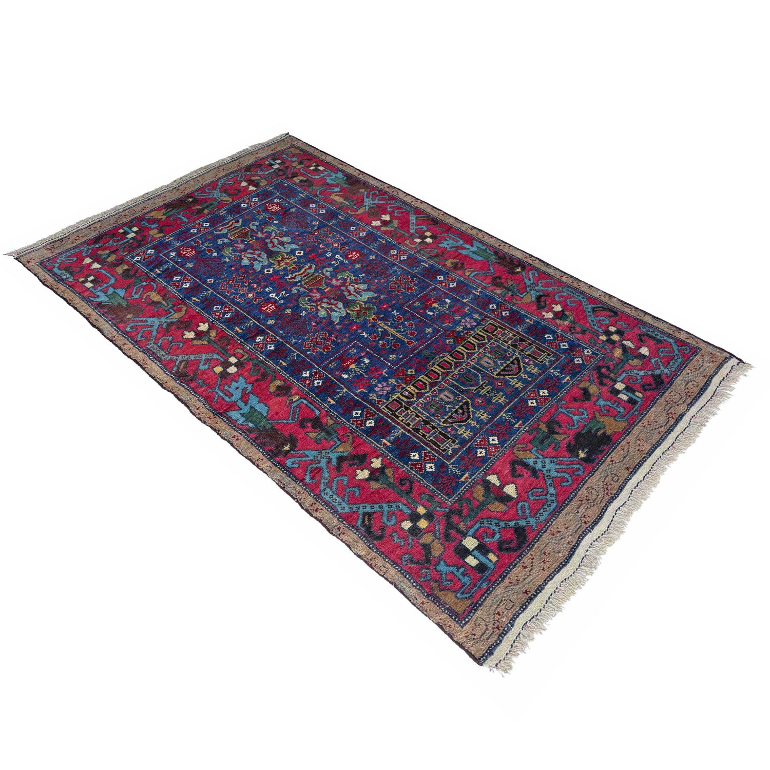 Baluchi Rug Handmade Multi Geometric 3x5 ft