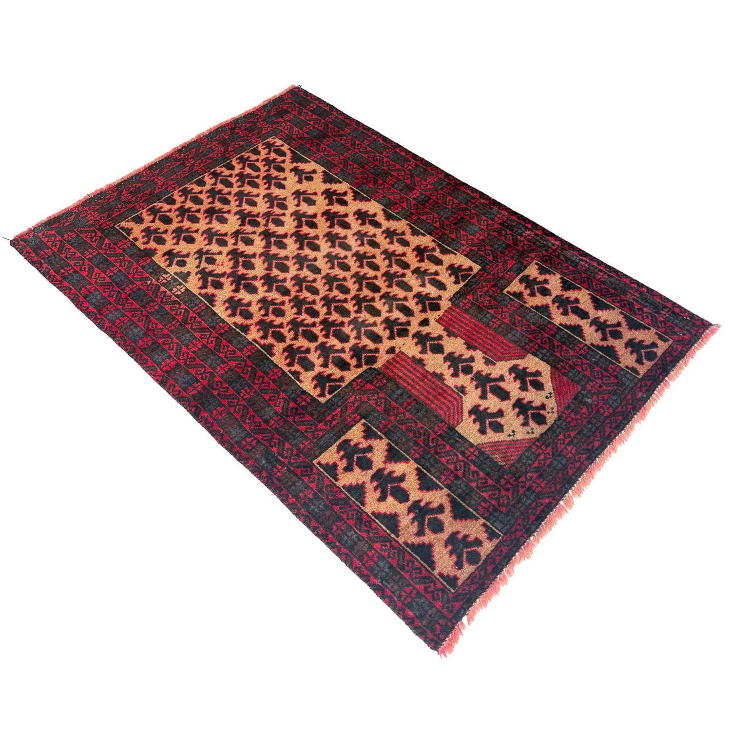 Baluchi Rug Handmade Multi Prayer Design 2x4 ft