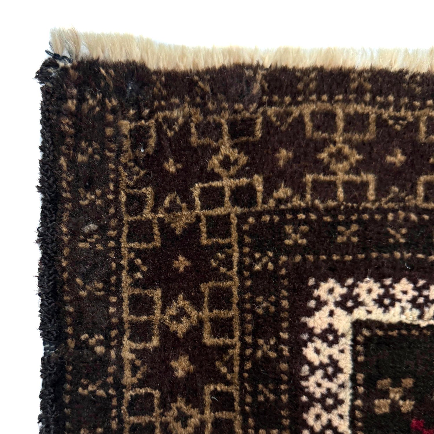 Baluchi Rug Handmade Red Geometric 2x4 ft