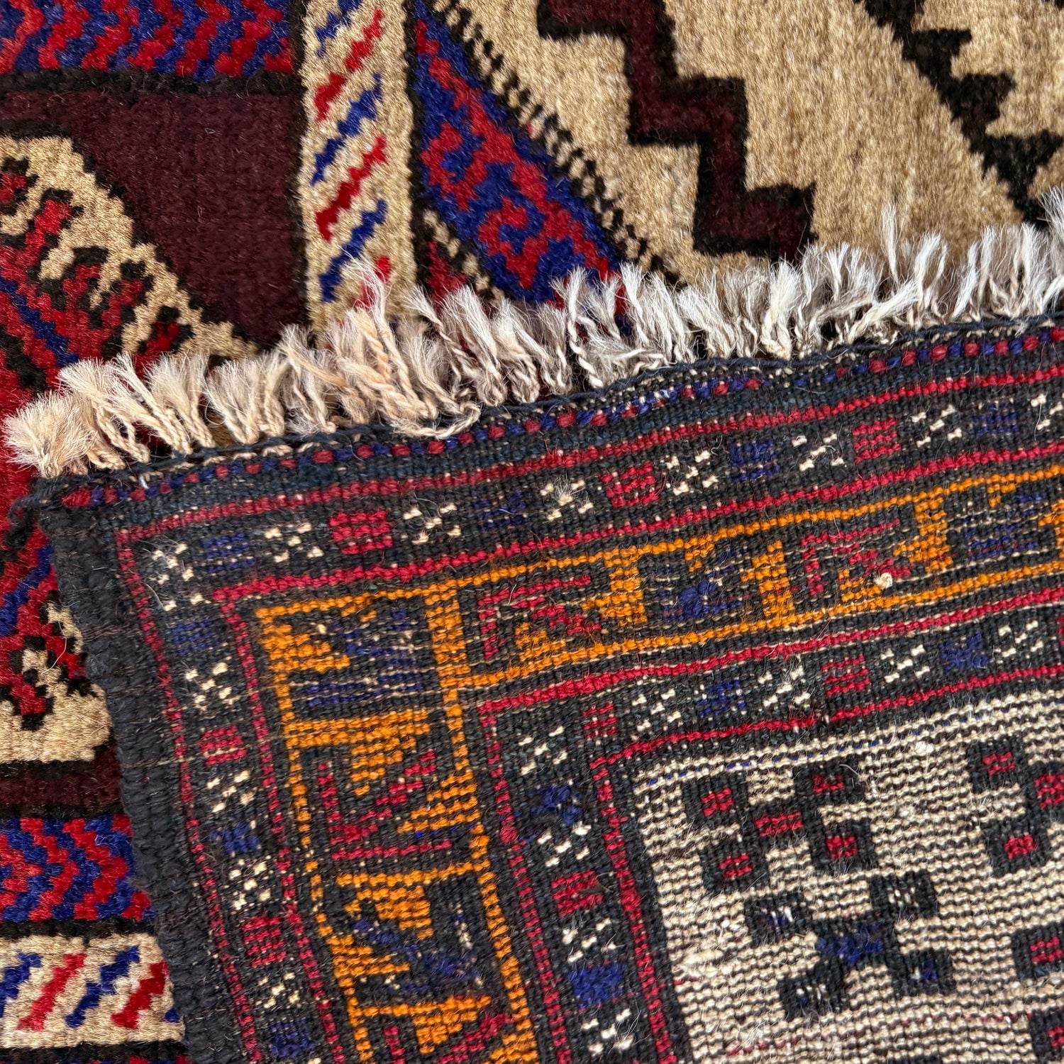 Baluchi Rug Handmade Multi Prayer Design 2x4 ft