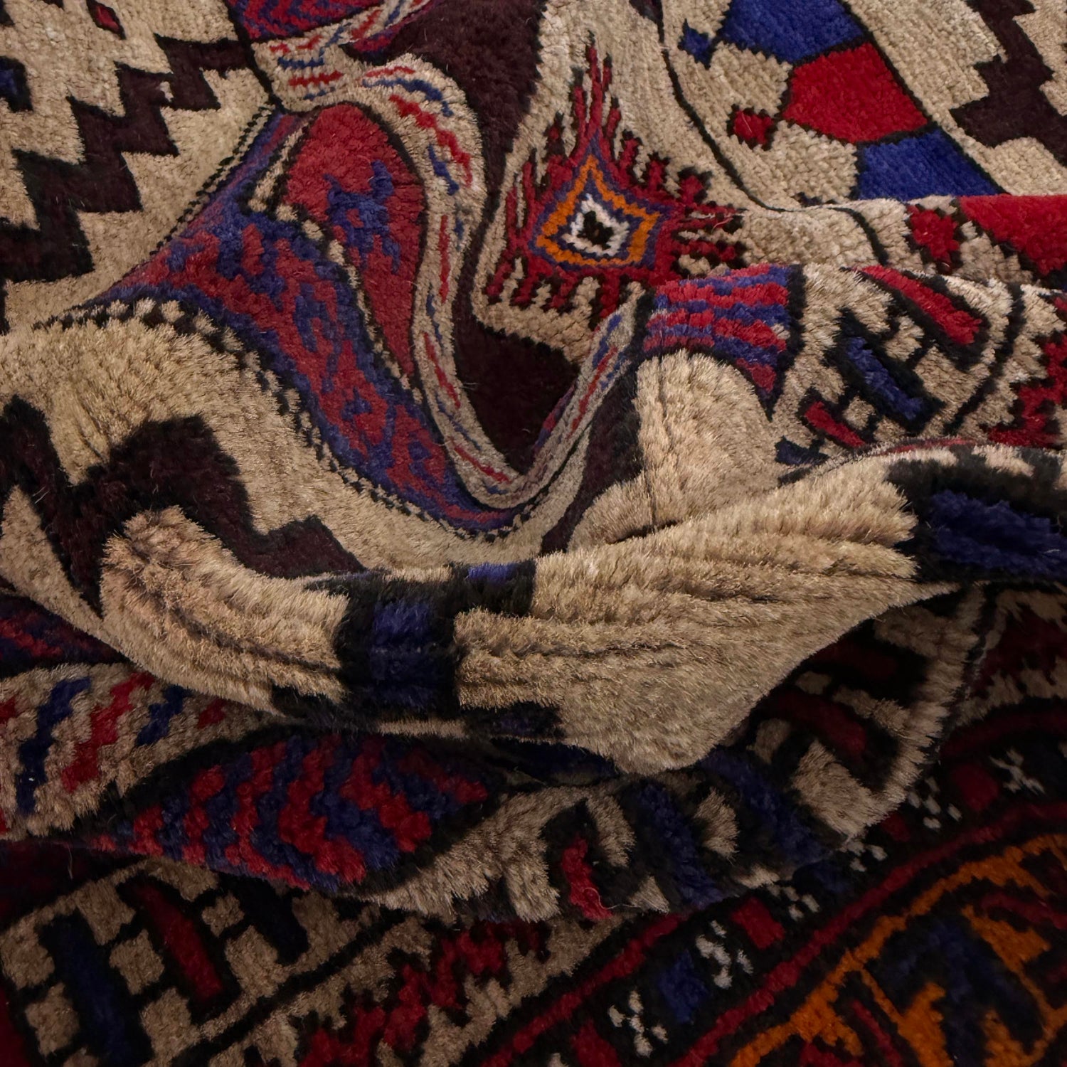 Baluchi Rug Handmade Multi Prayer Design 2x4 ft