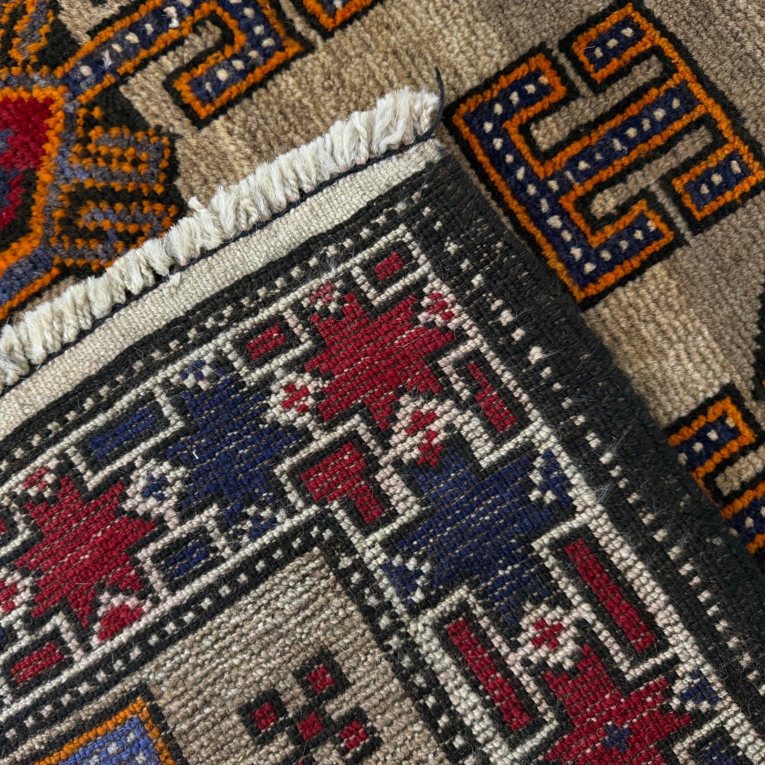 Baluchi Rug Handmade Multi Geometric 3x5 ft
