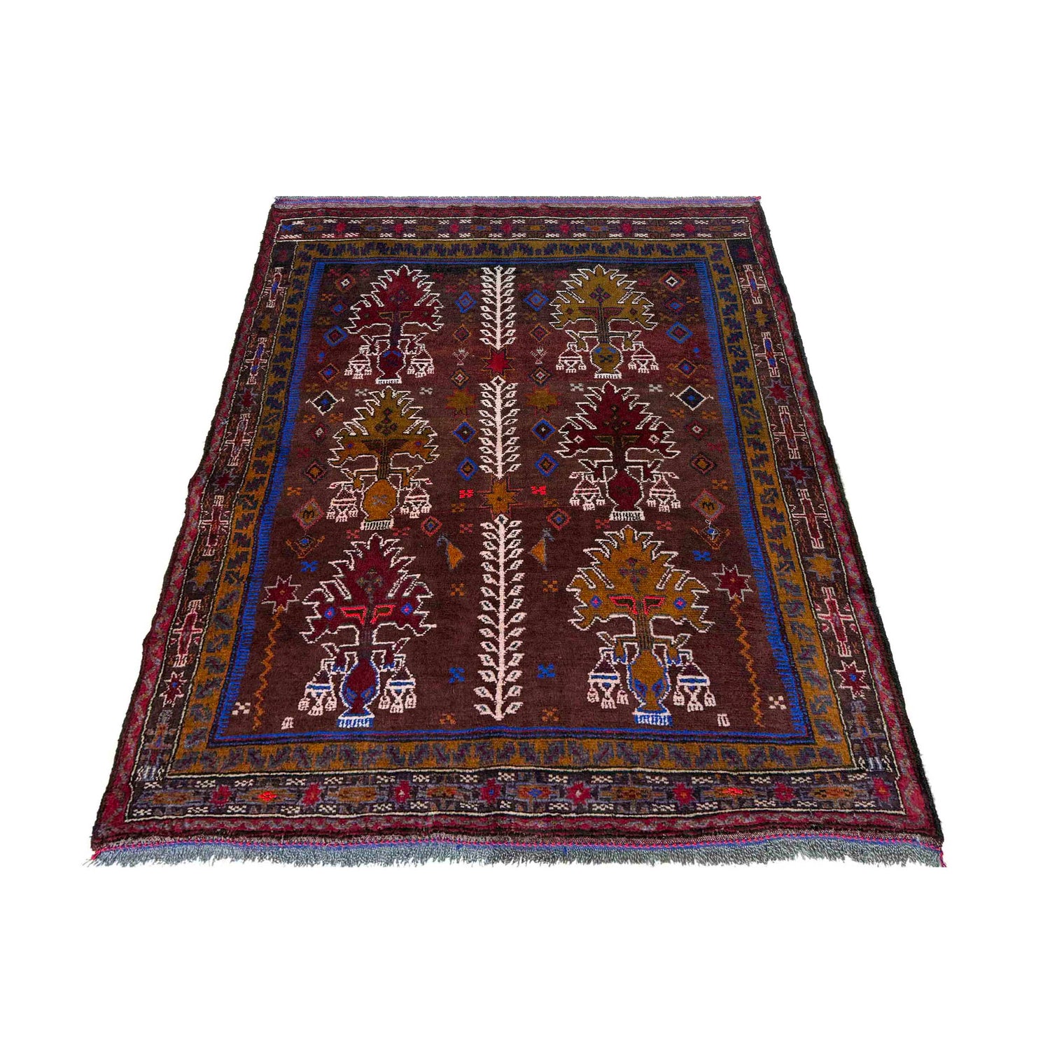 Baluchi Rug Handmade Multi Geometric 3x5 ft