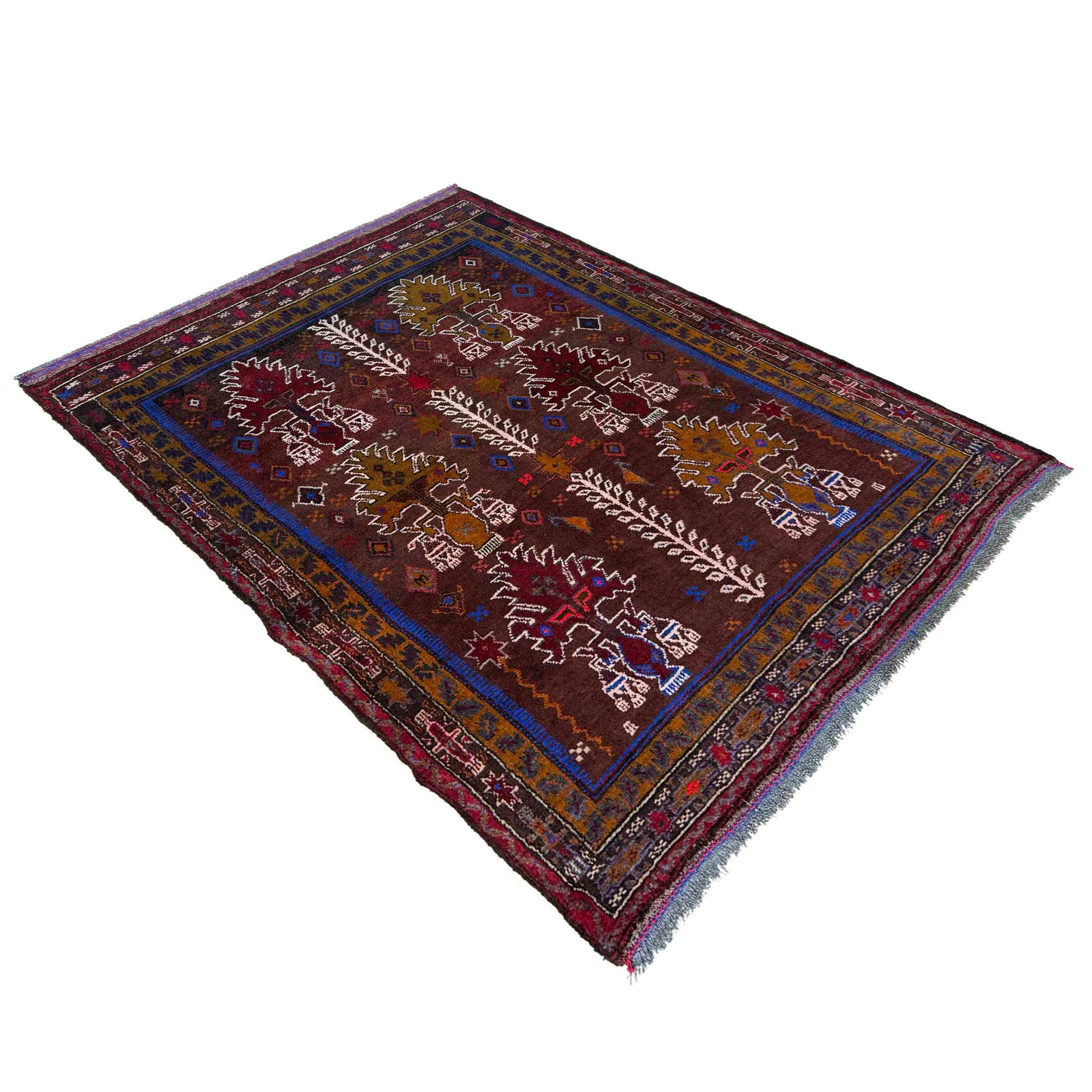 Baluchi Rug Handmade Multi Geometric 3x5 ft