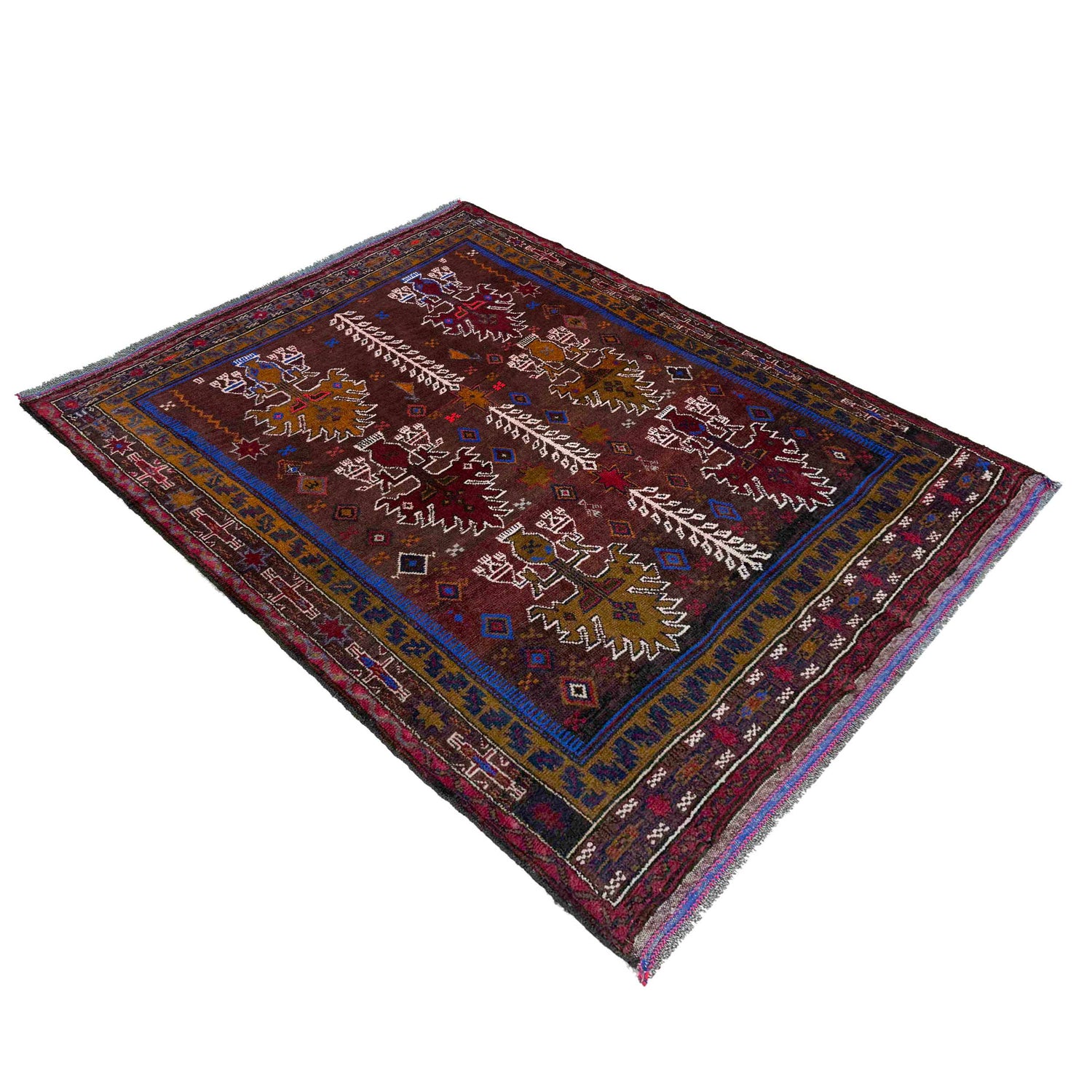 Baluchi Rug Handmade Multi Geometric 3x5 ft