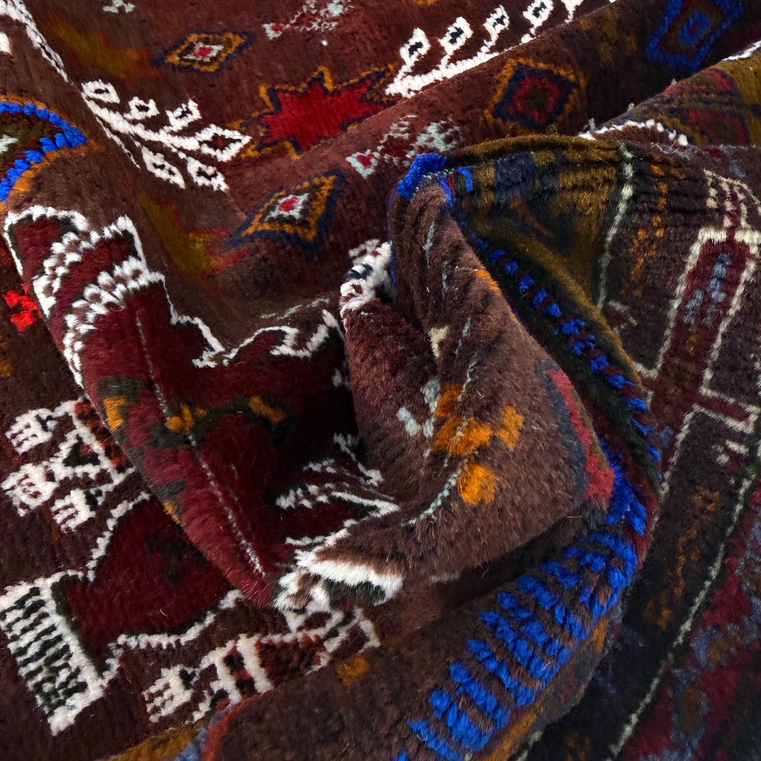 Baluchi Rug Handmade Multi Geometric 3x5 ft