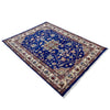Jaldar Area Rug Handmade Blue Floral 4x6 ft