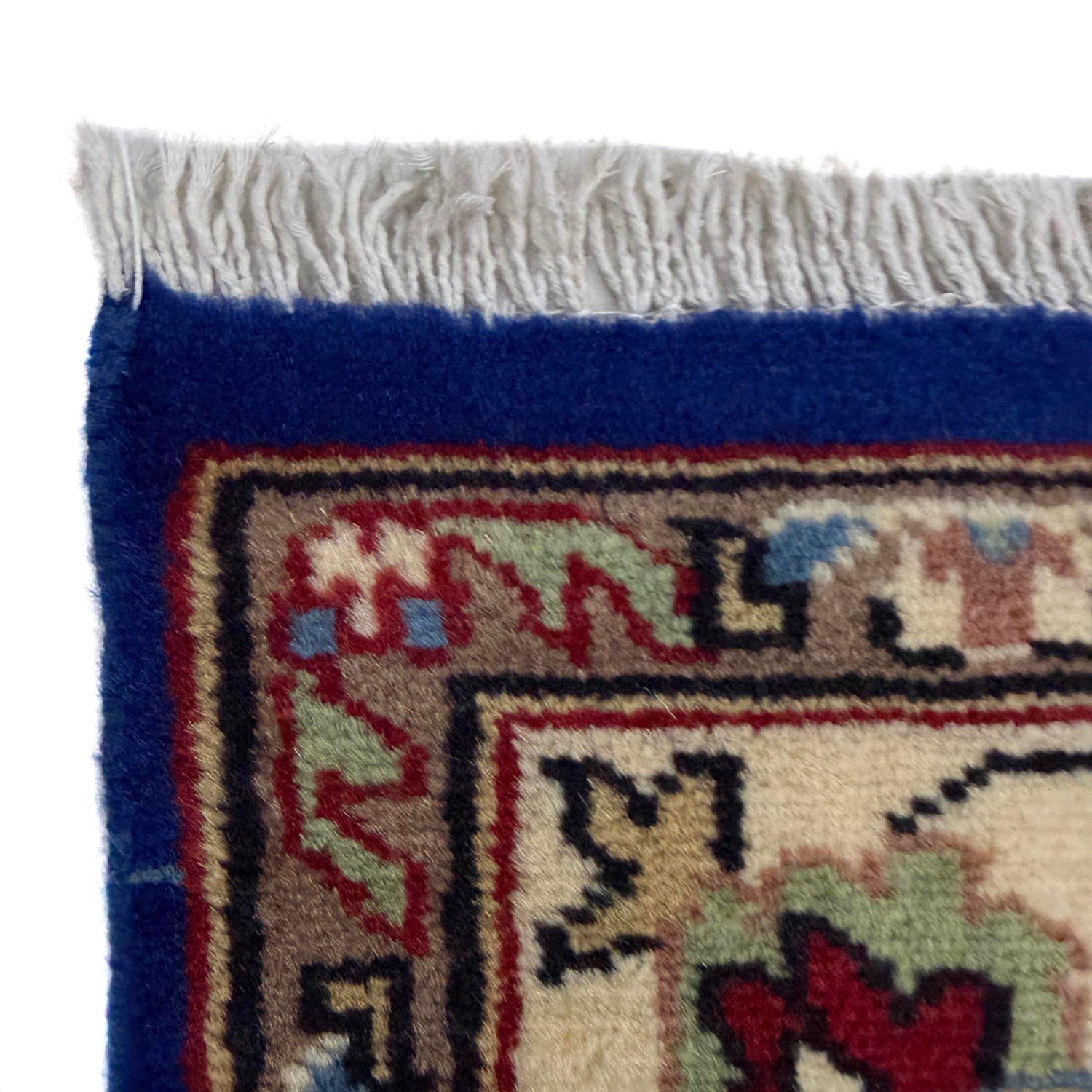 Jaldar Area Rug Handmade Blue Floral 4x6 ft