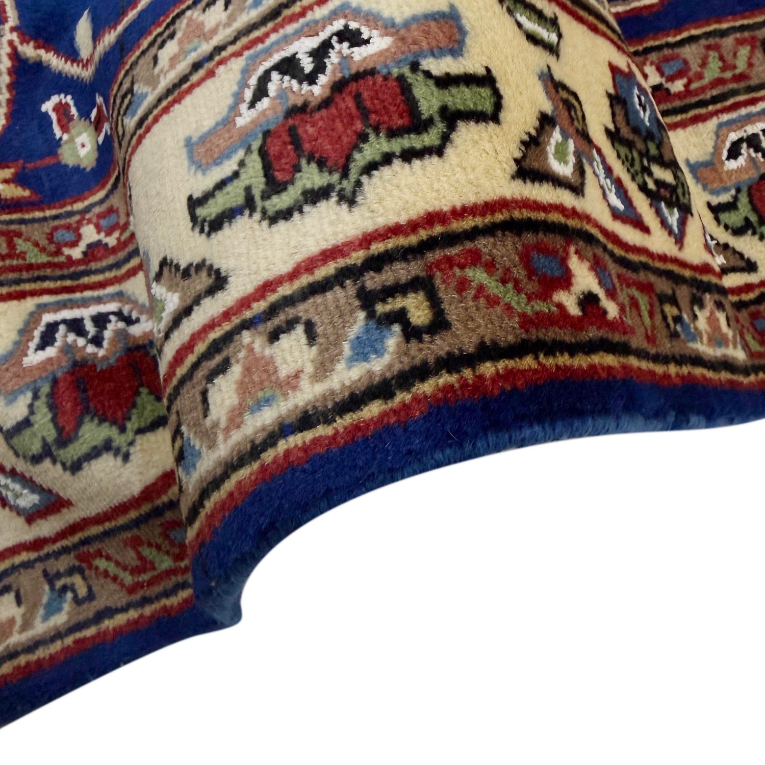 Jaldar Area Rug Handmade Blue Floral 4x6 ft