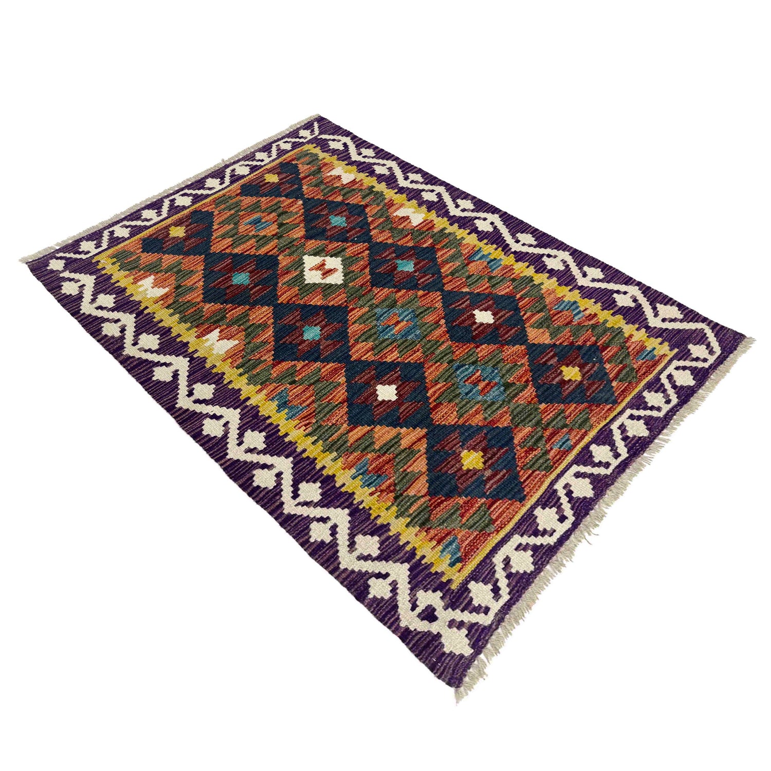 Handmade Multi Kilim Geometric 2x4 ft