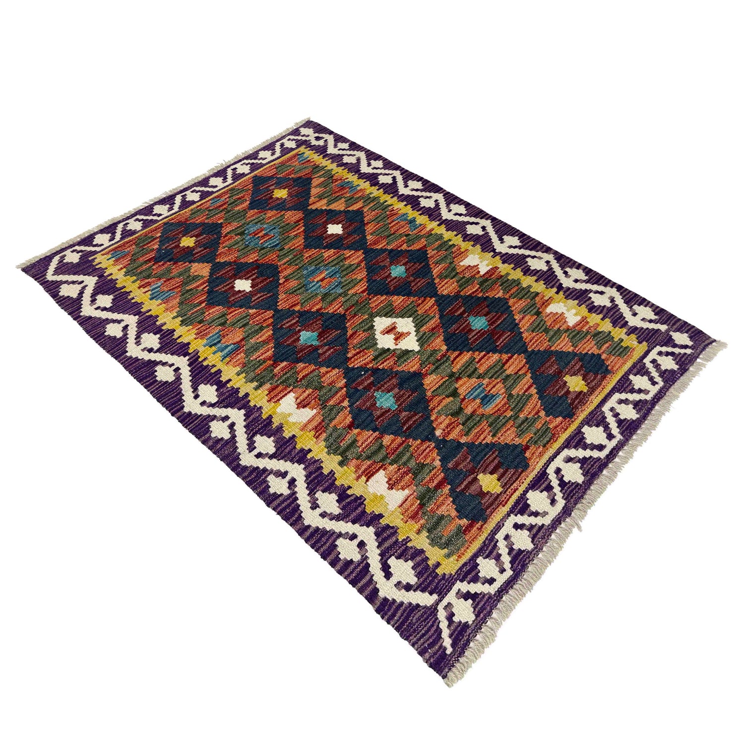 Handmade Multi Kilim Geometric 2x4 ft