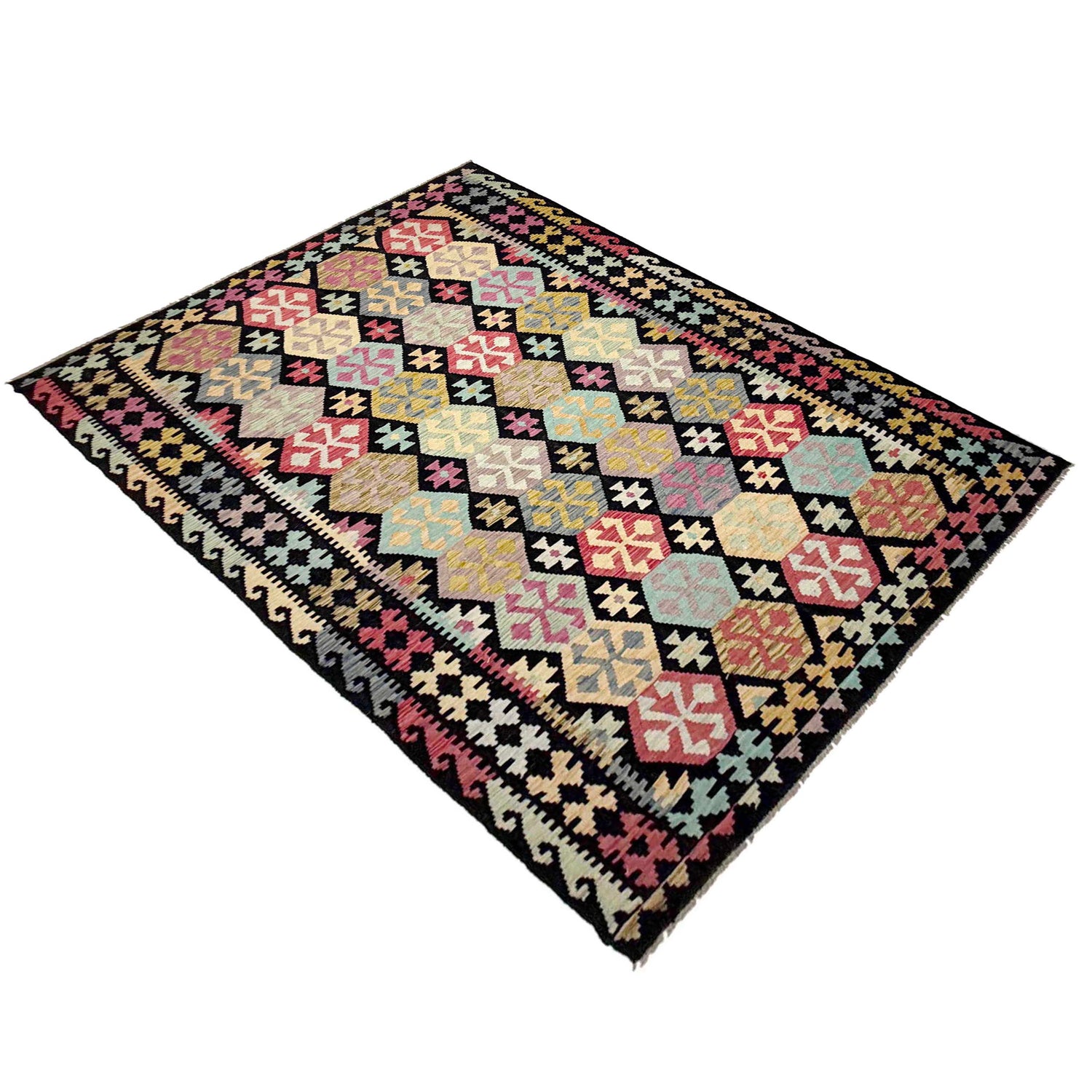 Handmade Multi Kilim Geometric 7x10 ft