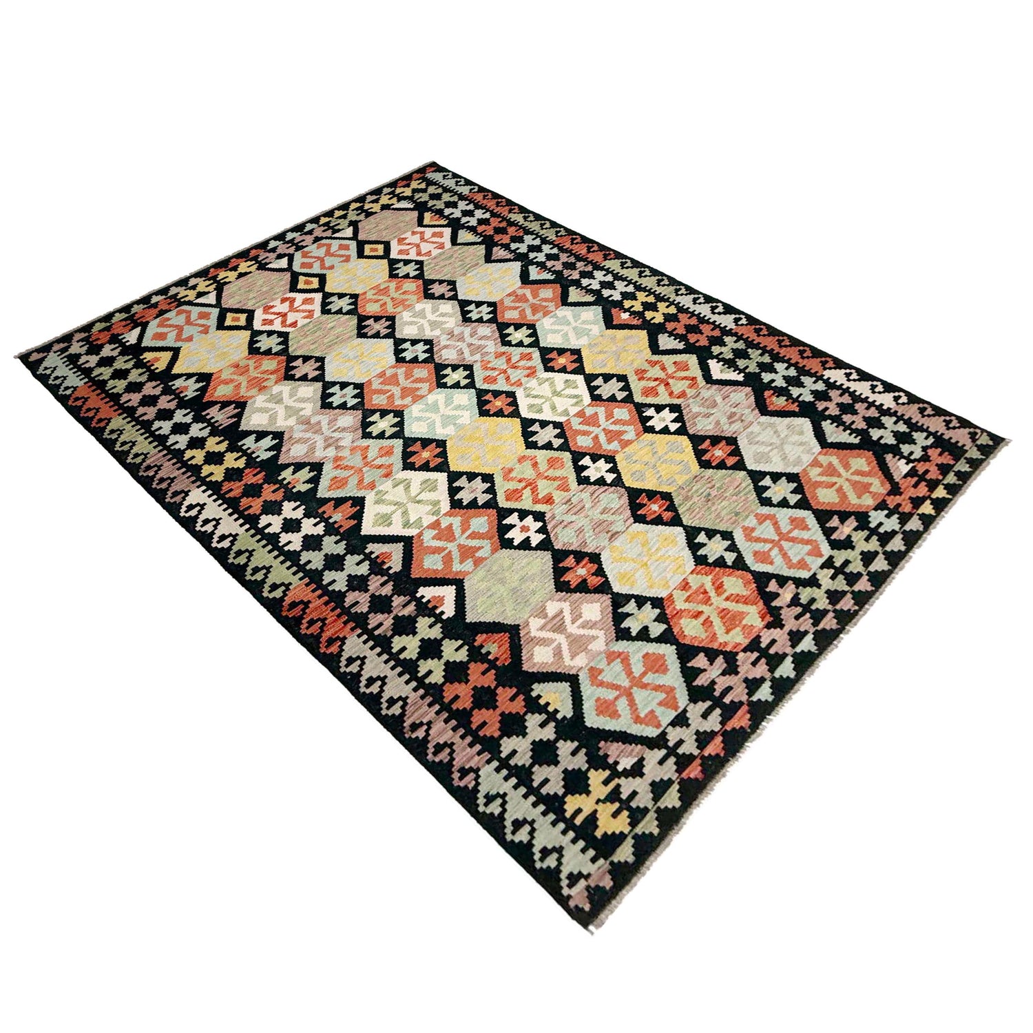 Handmade Multi Kilim Geometric 7x10 ft